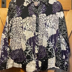Chico’s women’s Floral Button-Up Shirt, size 1